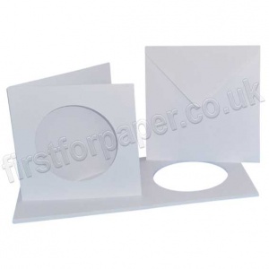 Dragonz, Circle Aperture, Plain White Single-Fold Cards, 144mm Square With Envelopes - Pack of 10